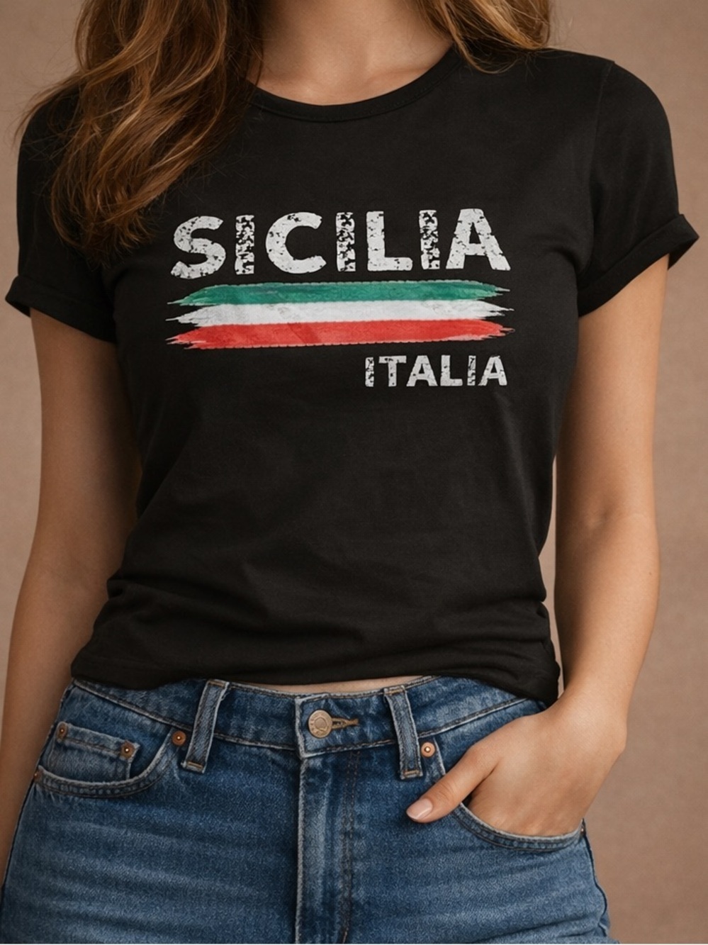 Sicilia Italia Graphic Tee Black Viral Streetwear Italian Shirt M